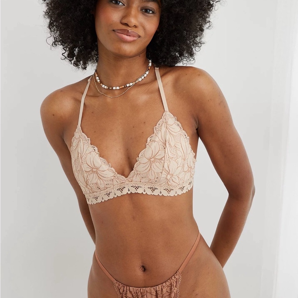 Aerie Lace Bralette Duo - Cream and Tan